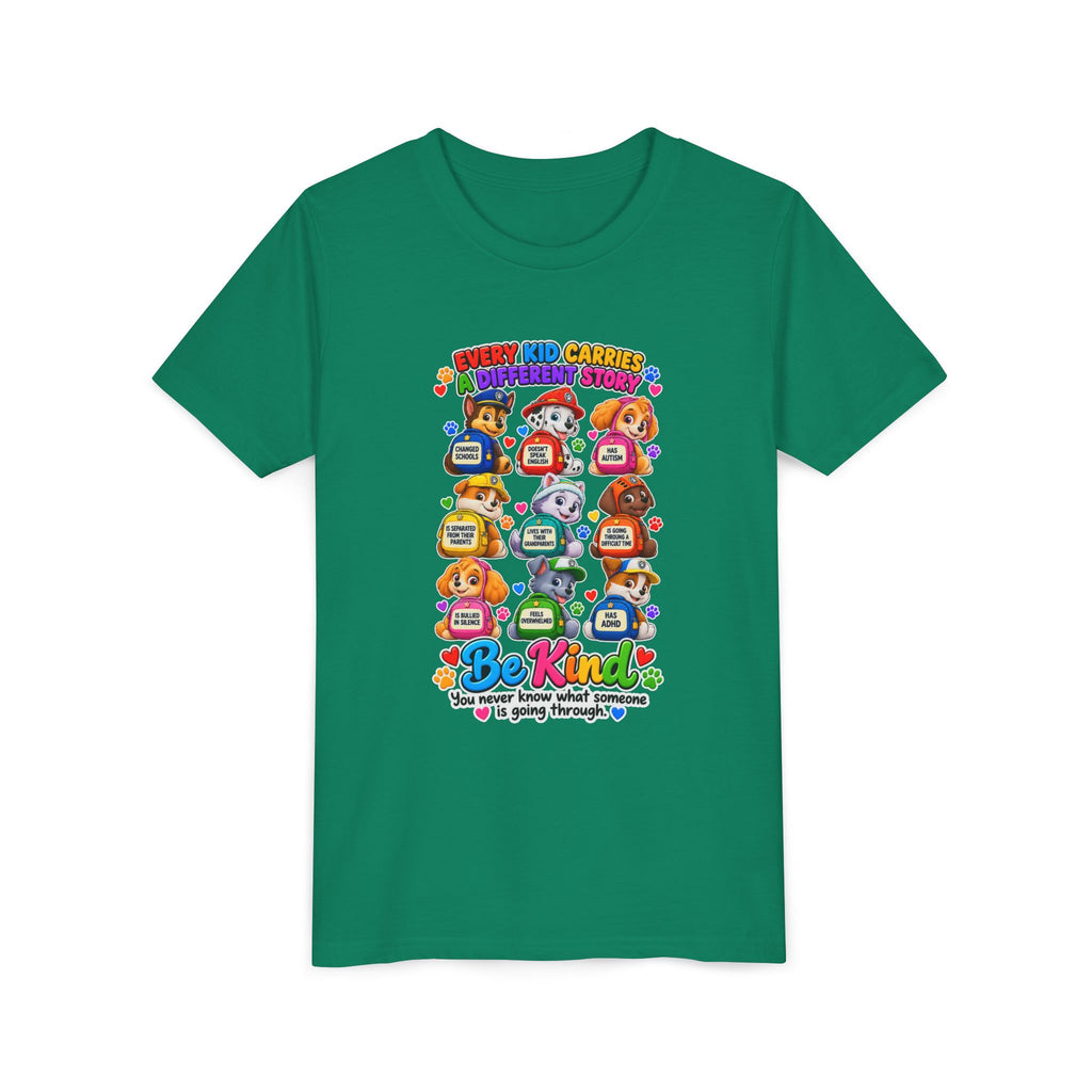Be Kind Youth Short Sleeve Tee – Colorful Cartoon Character Shirt
