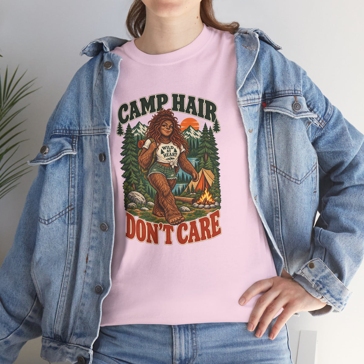 Camp Hair Don't Care T-Shirt — Retro Camping Graphic Tee