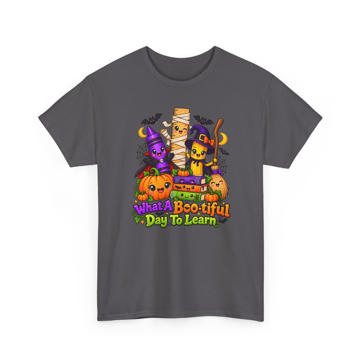 Halloween Teacher Tee — "What A Boo-tiful Day To Learn" Kids' Classroom Shirt