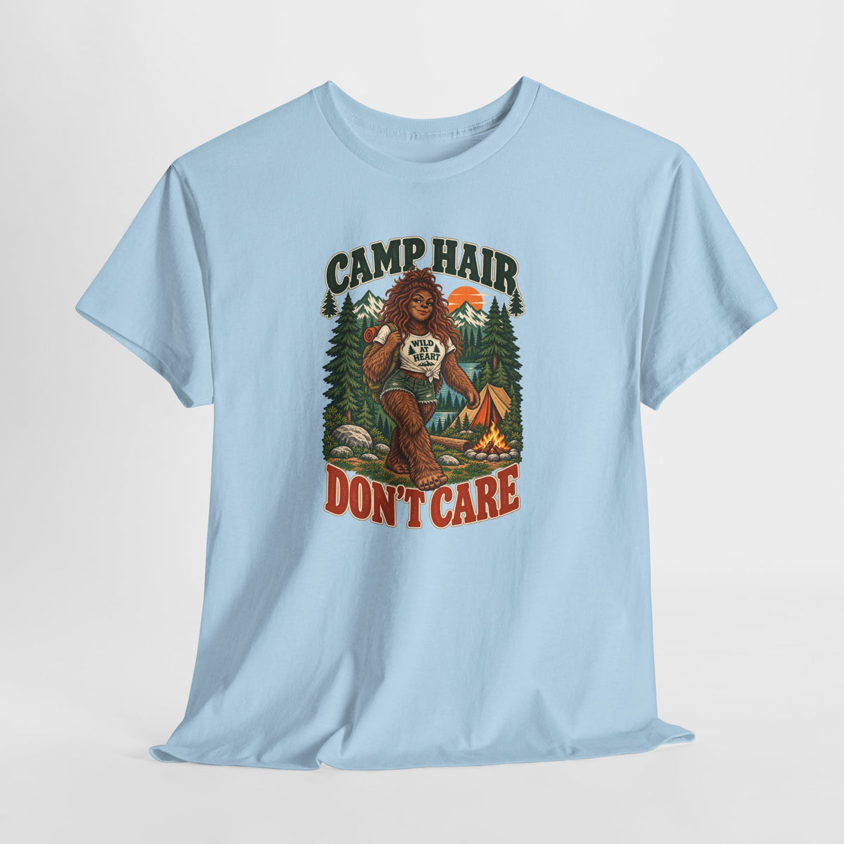 Camp Hair Don't Care T-Shirt — Retro Camping Graphic Tee