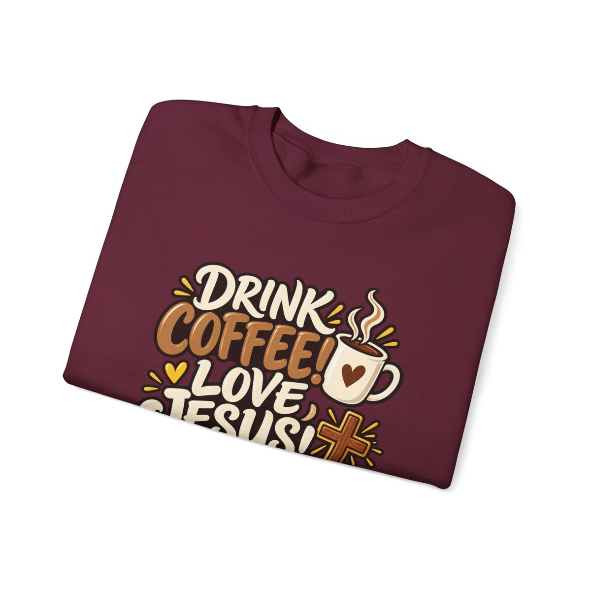Coffee, Jesus & Be Happy Crewneck Sweatshirt