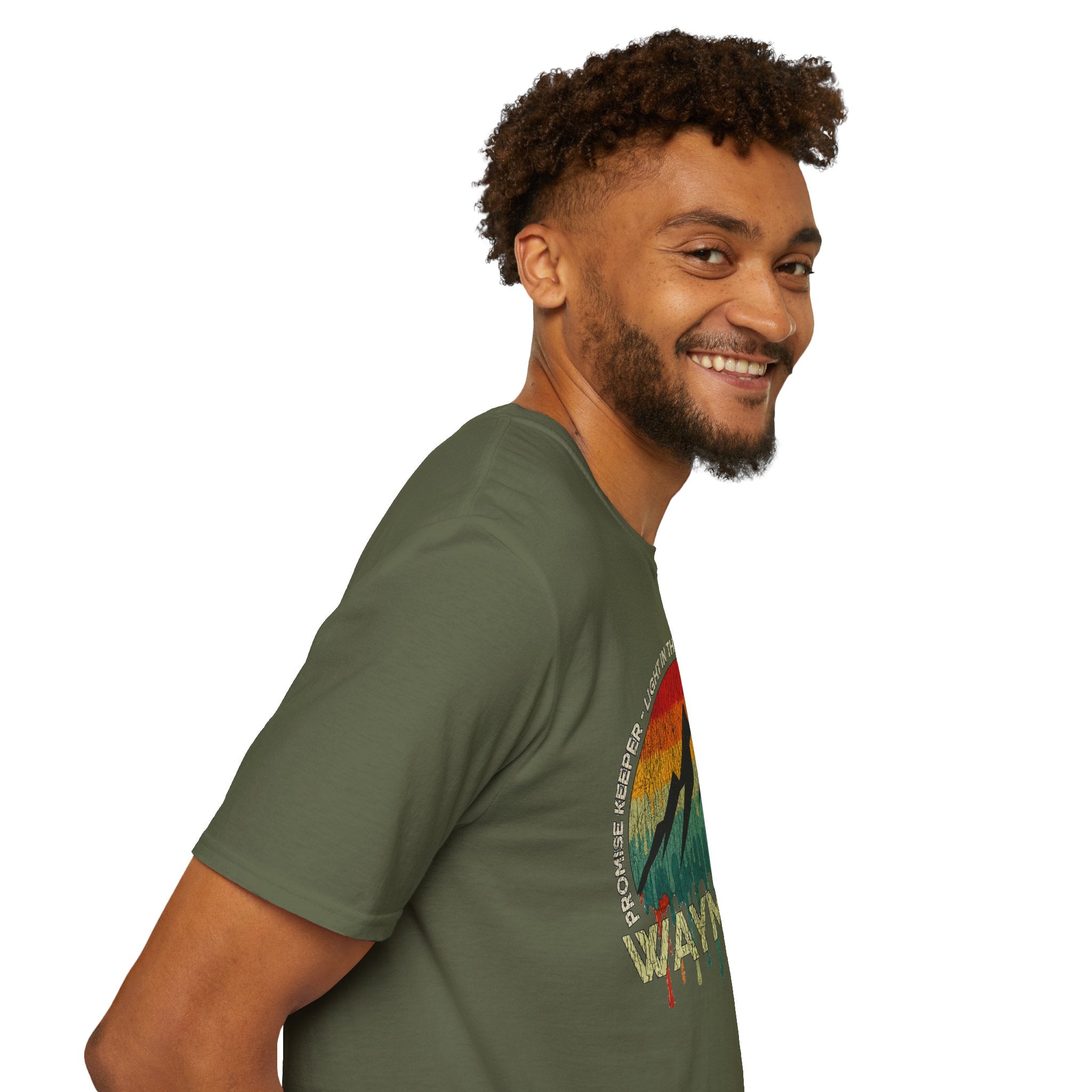 Waymaker Mountain T-Shirt — “Promise Keeper, Light in the Darkness” Christian Graphic Tee