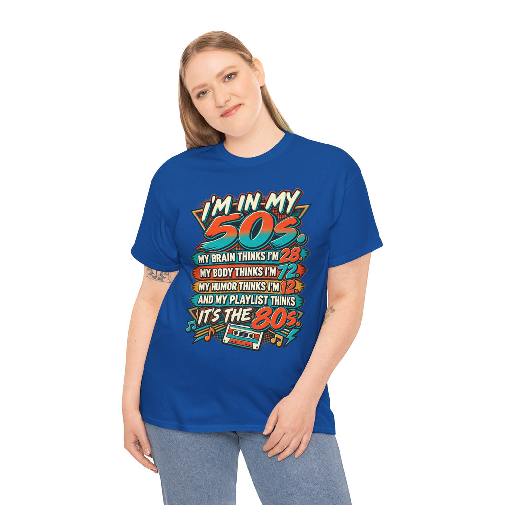 Retro 50s Birthday T‑Shirt — "I'm in My 50s" 80s Playlist Cassette Tee