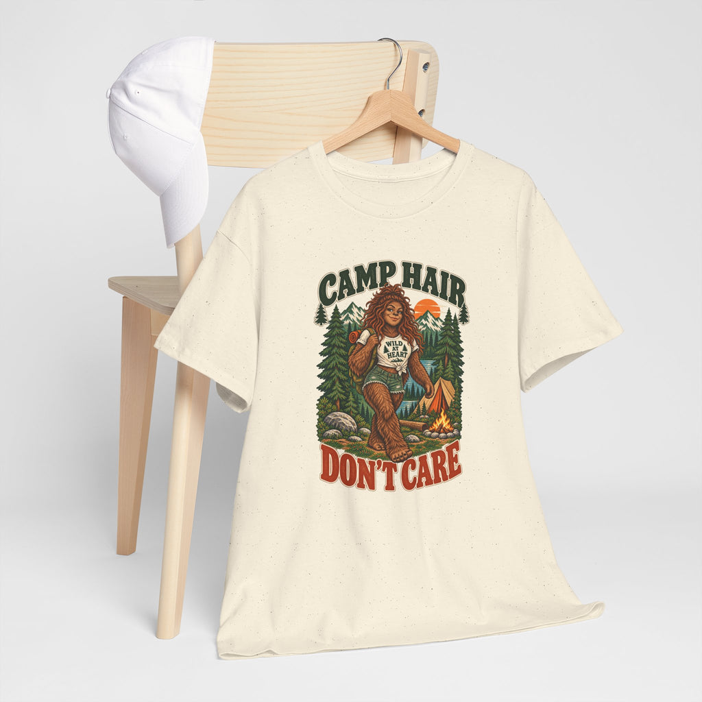 Camp Hair Don't Care T-Shirt — Retro Camping Graphic Tee
