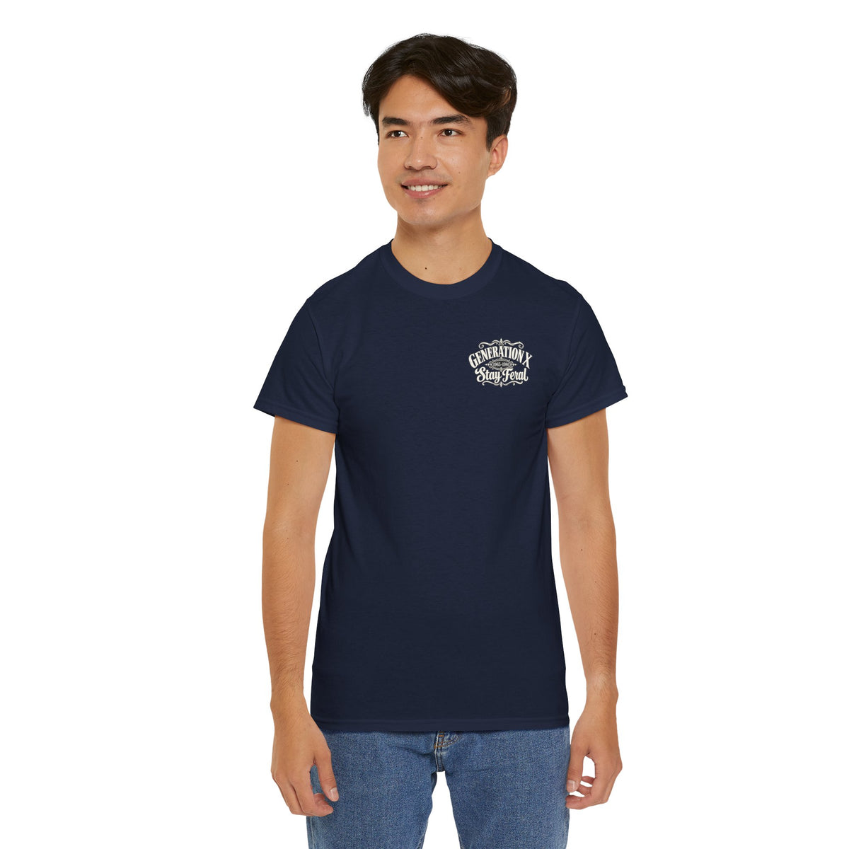 Generation X T‑Shirt — 'Stay Feral' Vintage Whiskey Label Tee (Born 1965–1980)