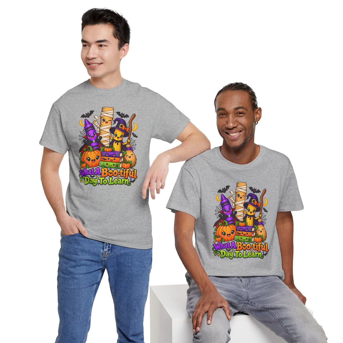 Halloween Teacher Tee — "What A Boo-tiful Day To Learn" Kids' Classroom Shirt