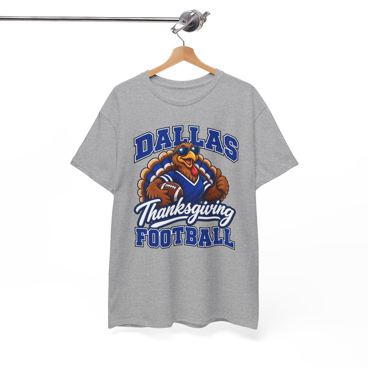 Dallas Thanksgiving Football T-Shirt — Turkey Mascot Game Day Tee
