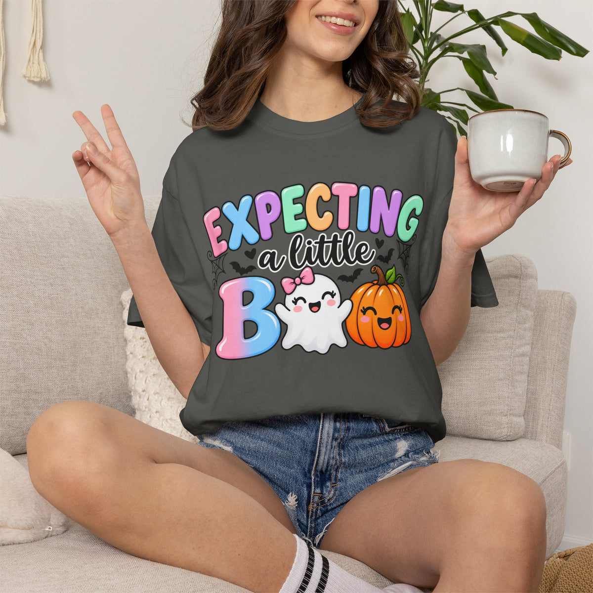 Expecting a Little Boo Maternity T-Shirt — Cute Halloween Pregnancy Tee