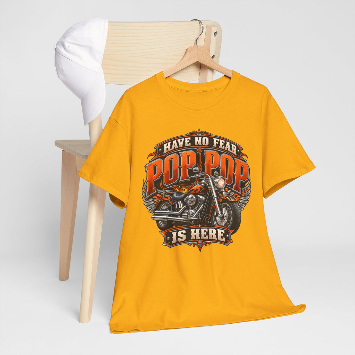 Pop Pop Is Here Motorcycle Dad T-Shirt