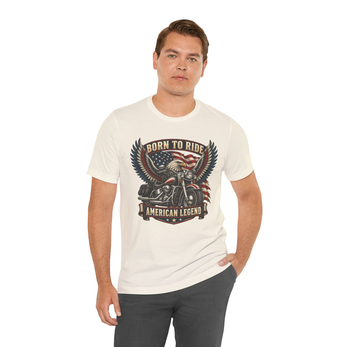 Born to Ride Eagle Motorcycle Tee — American Legend Patriotic T-Shirt