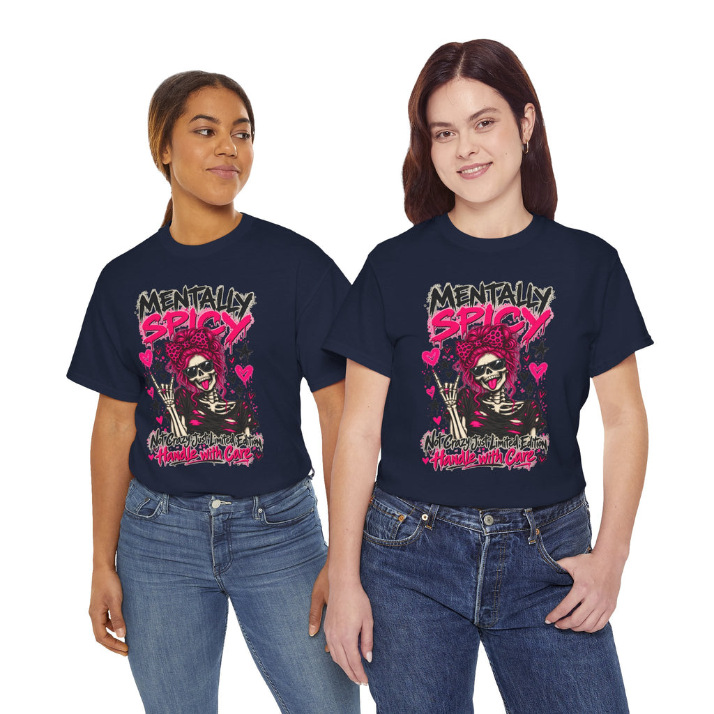 Mentally Spicy Skeleton Graphic T-Shirt
