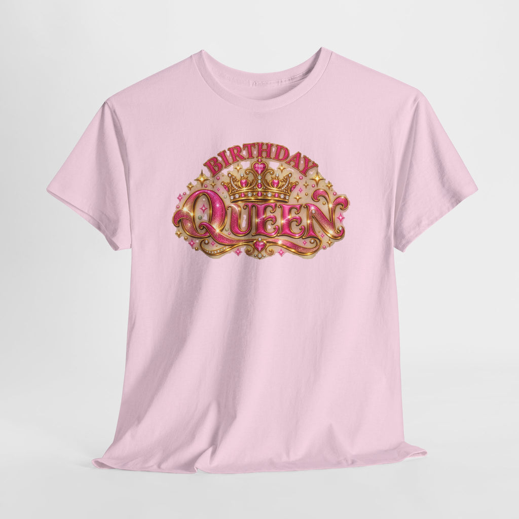 Birthday Queen Graphic T-Shirt | Pink & Gold Crown