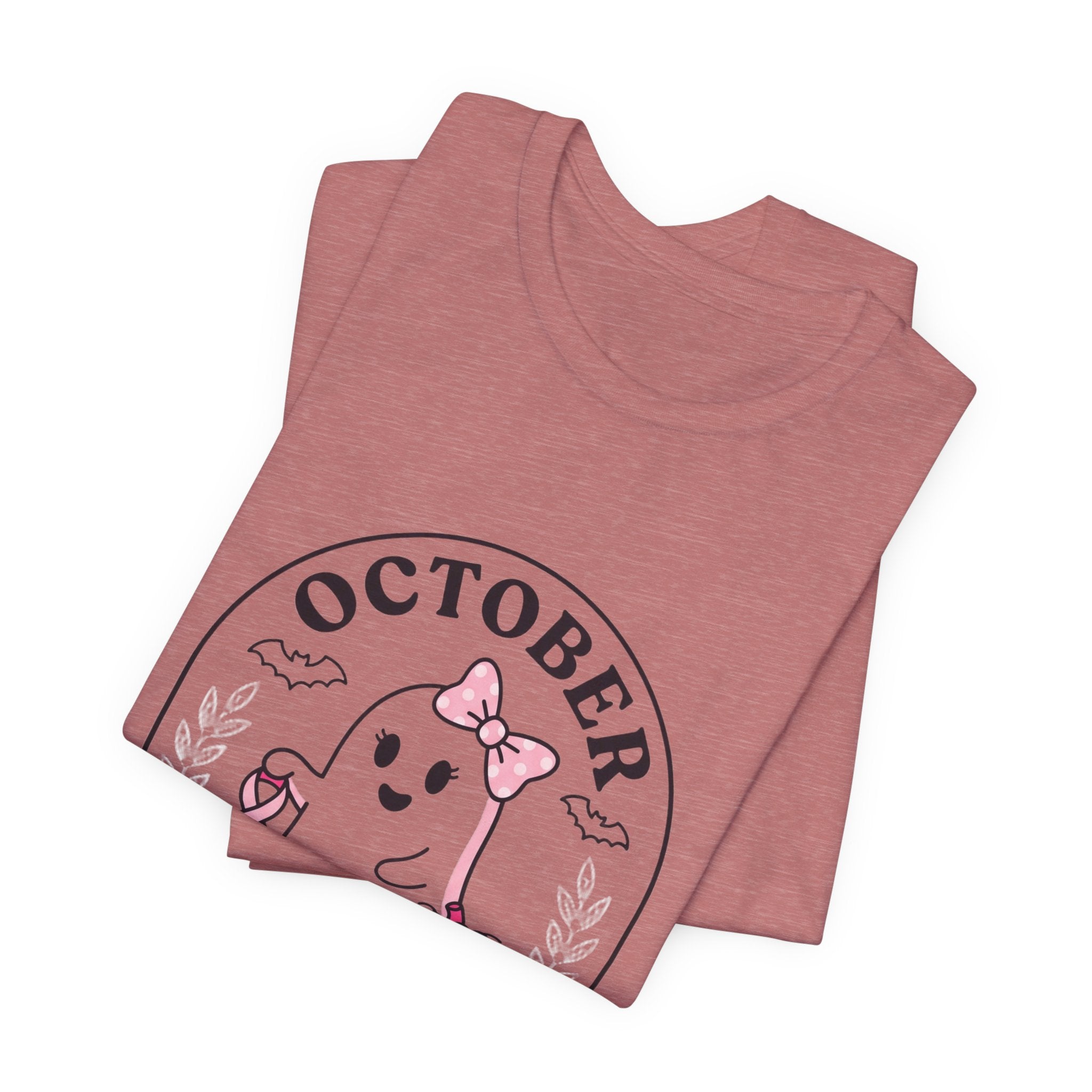 October Pink Boo Crew Tee — Breast Cancer Awareness Ghost T-Shirt
