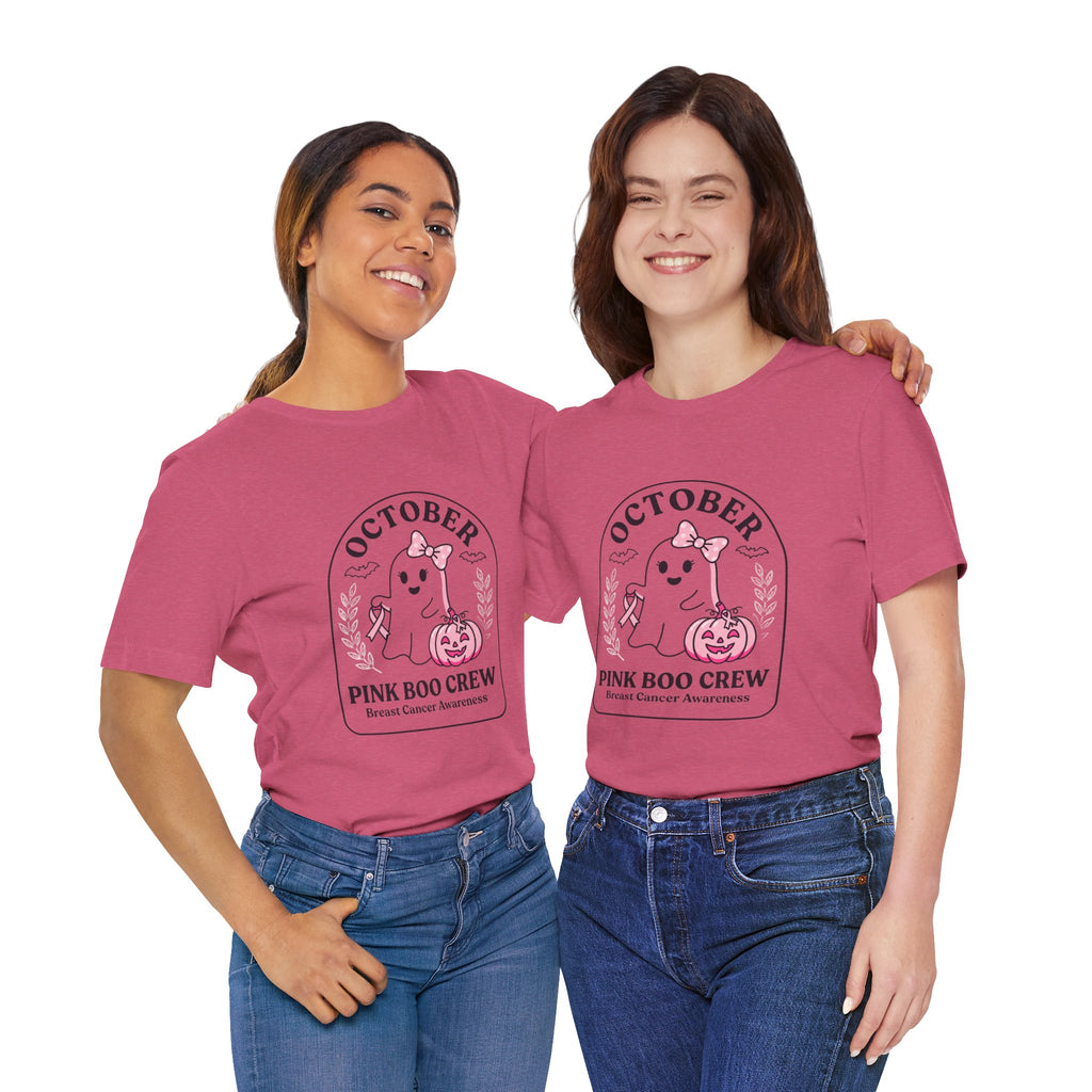 October Pink Boo Crew Tee — Breast Cancer Awareness Ghost T-Shirt