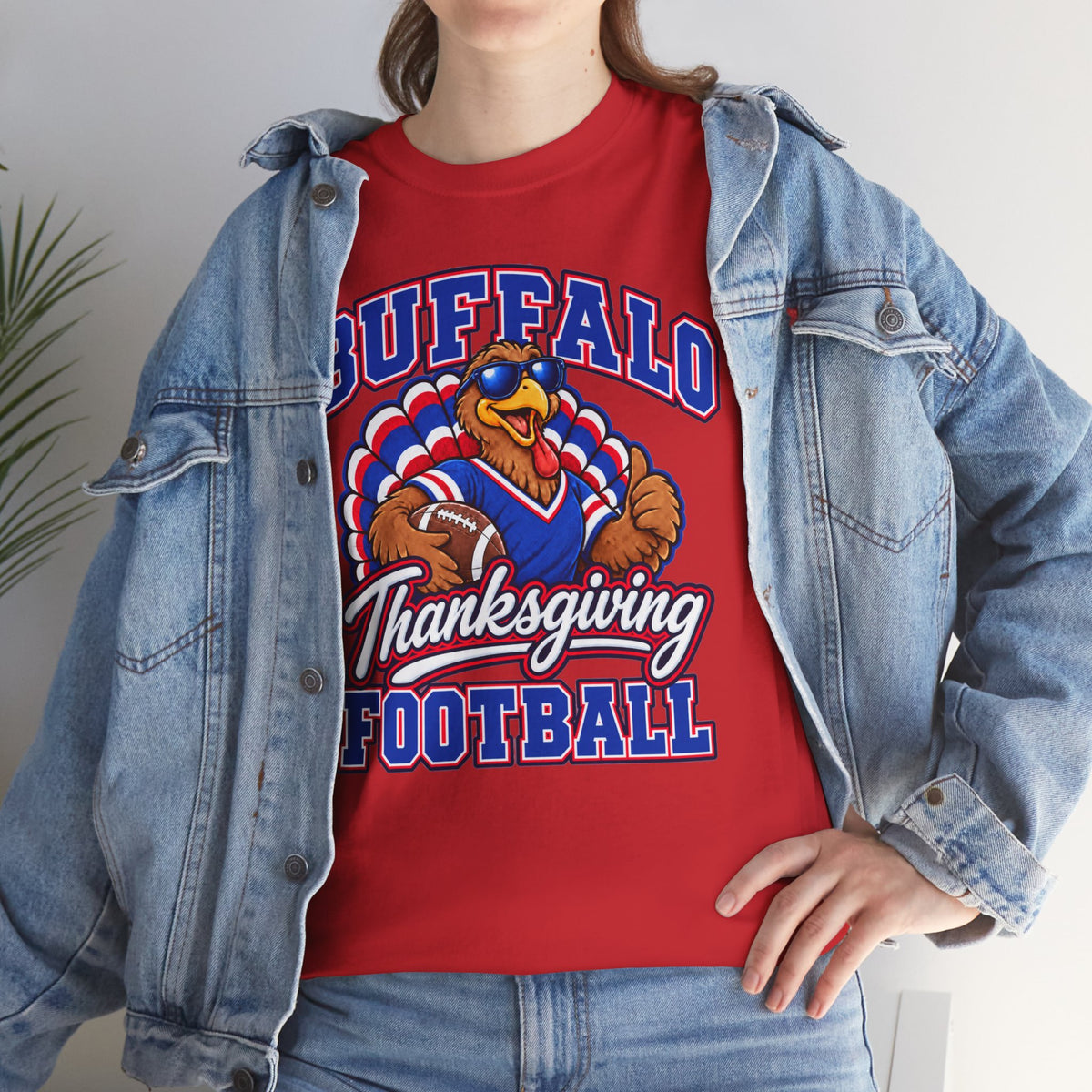Buffalo Thanksgiving Football T-Shirt — Turkey Mascot Game Day Tee