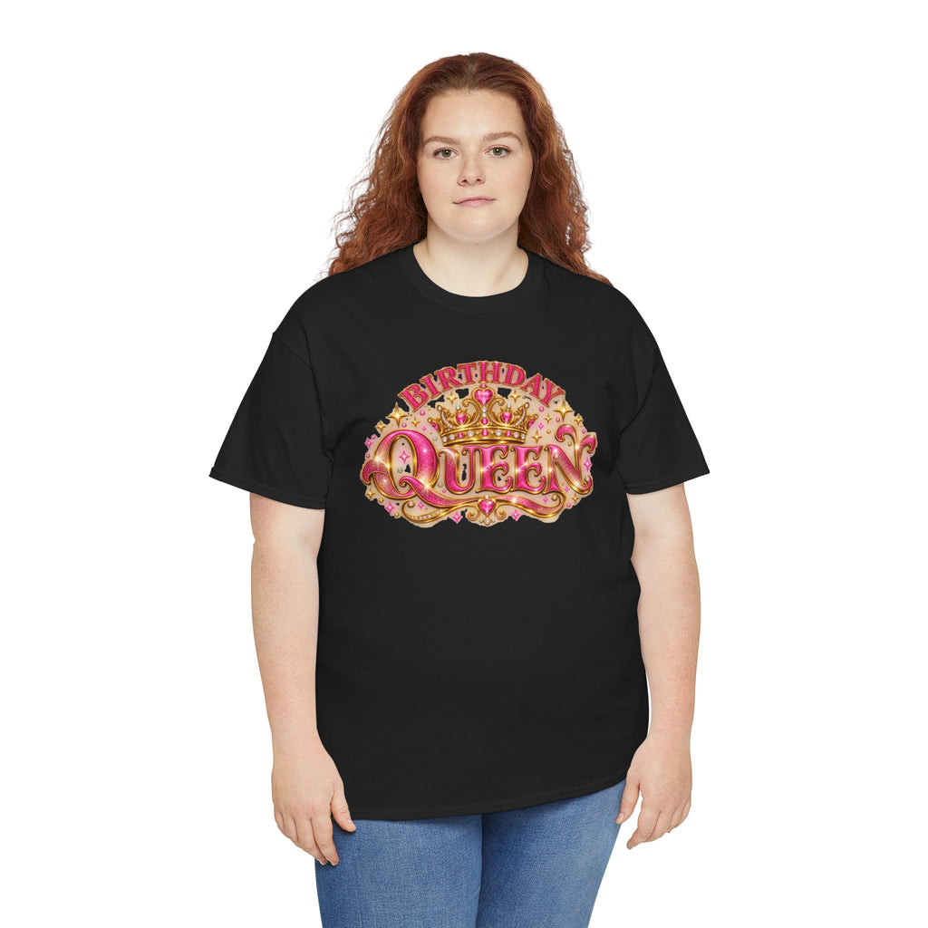Birthday Queen Graphic T-Shirt | Pink & Gold Crown