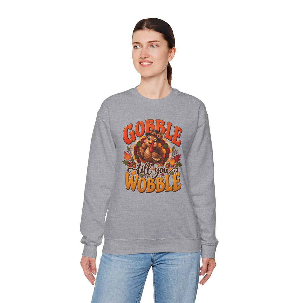 Thanksgiving Turkey 'Gobble Till You Wobble' Crewneck Sweatshirt
