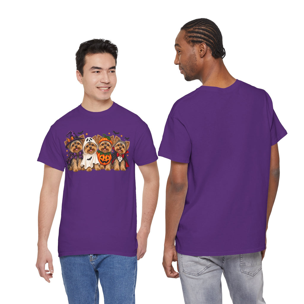Halloween Yorkie T-Shirt — Cute Yorkies in Costumes (Pumpkin, Ghost, Witch, Vampire)
