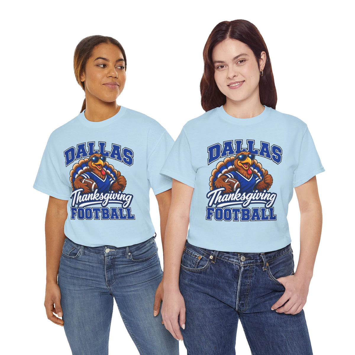 Dallas Thanksgiving Football T-Shirt — Turkey Mascot Game Day Tee