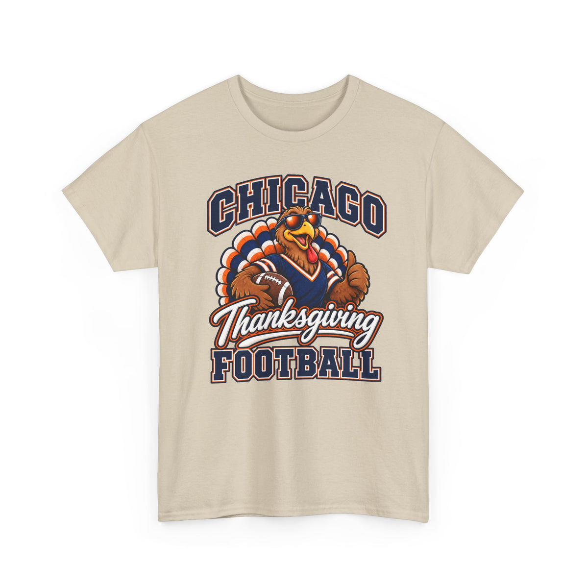 Chicago Thanksgiving Football T-Shirt — Turkey Mascot Game Day Tee