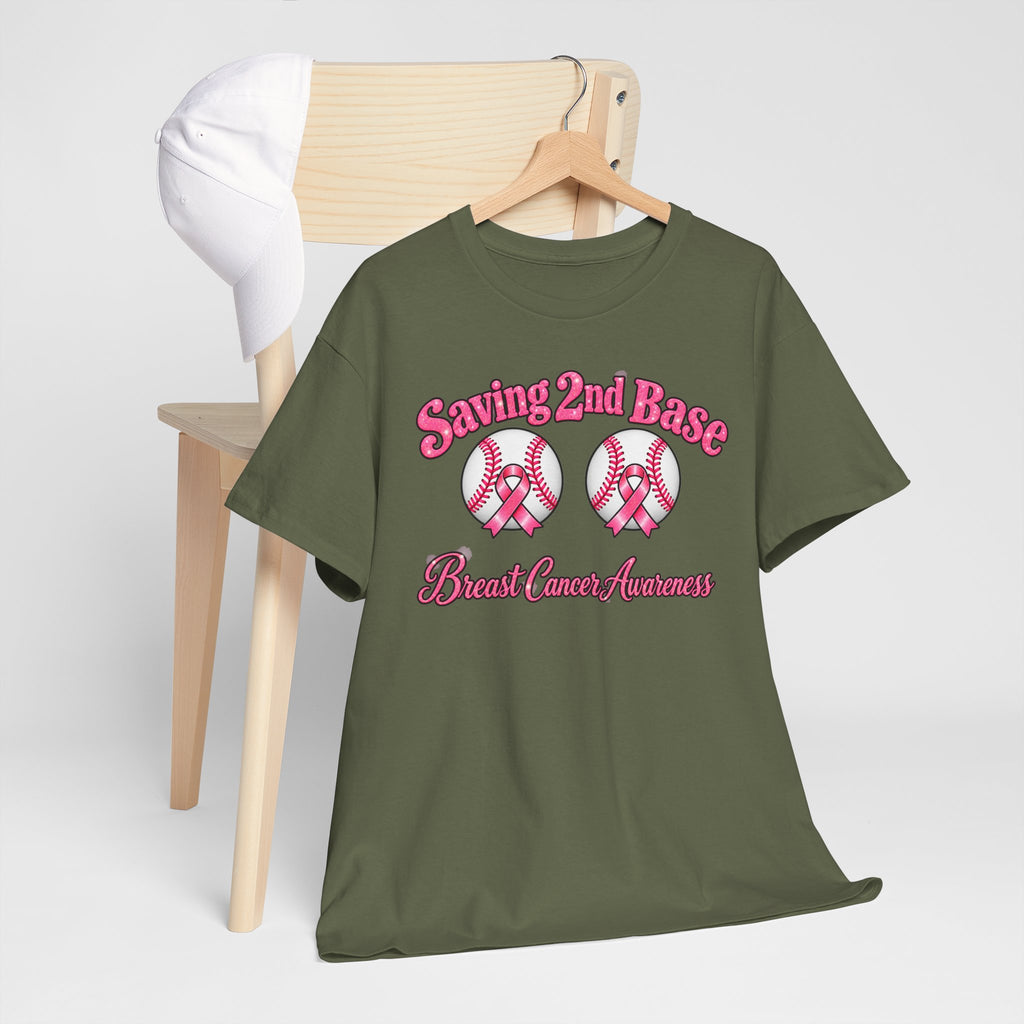 Saving 2nd Base Breast Cancer Awareness T-Shirt