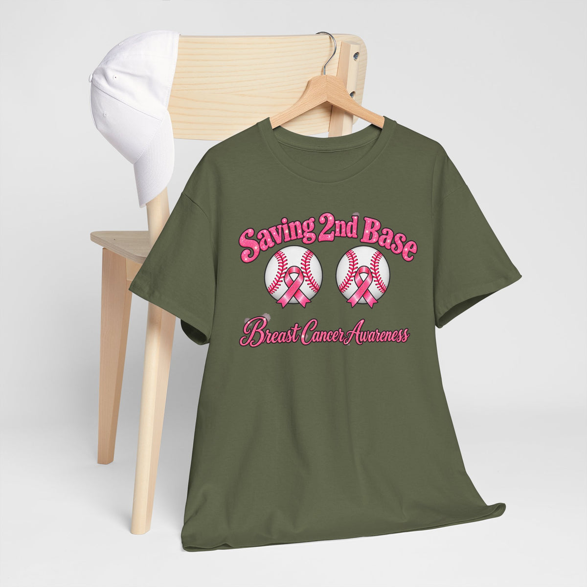 Saving 2nd Base Breast Cancer Awareness T-Shirt