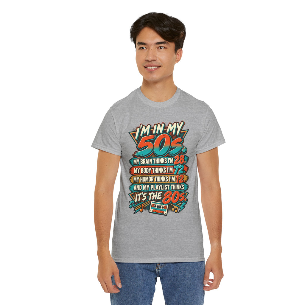 Retro 50s Birthday T‑Shirt — "I'm in My 50s" 80s Playlist Cassette Tee