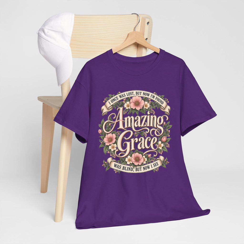 Amazing Grace Floral T-Shirt — Vintage Christian Faith Tee