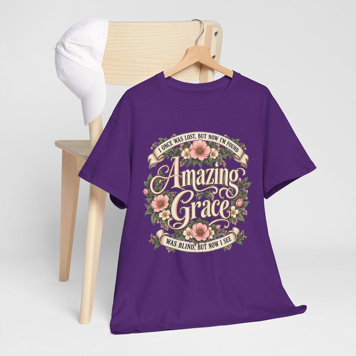 Amazing Grace Floral T-Shirt — Vintage Christian Faith Tee