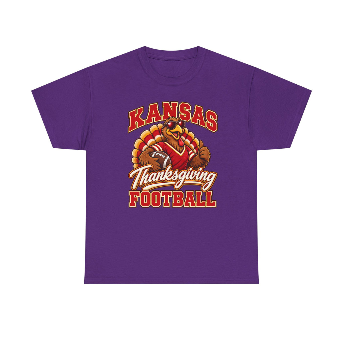 Kansas Thanksgiving Football T‑Shirt — Turkey Mascot Holiday Game Tee