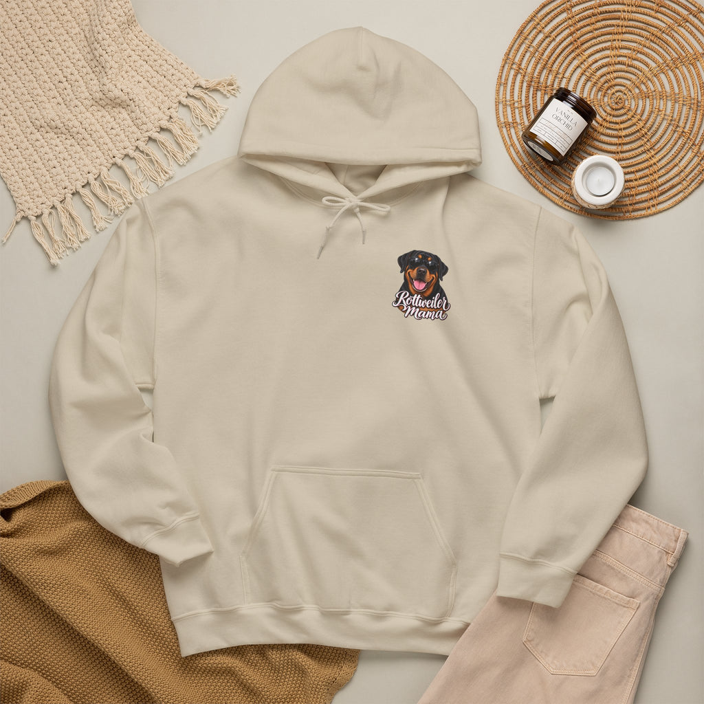 Rottweiler Mama Hoodie — Cute Rottie Portrait Pullover for Dog Moms