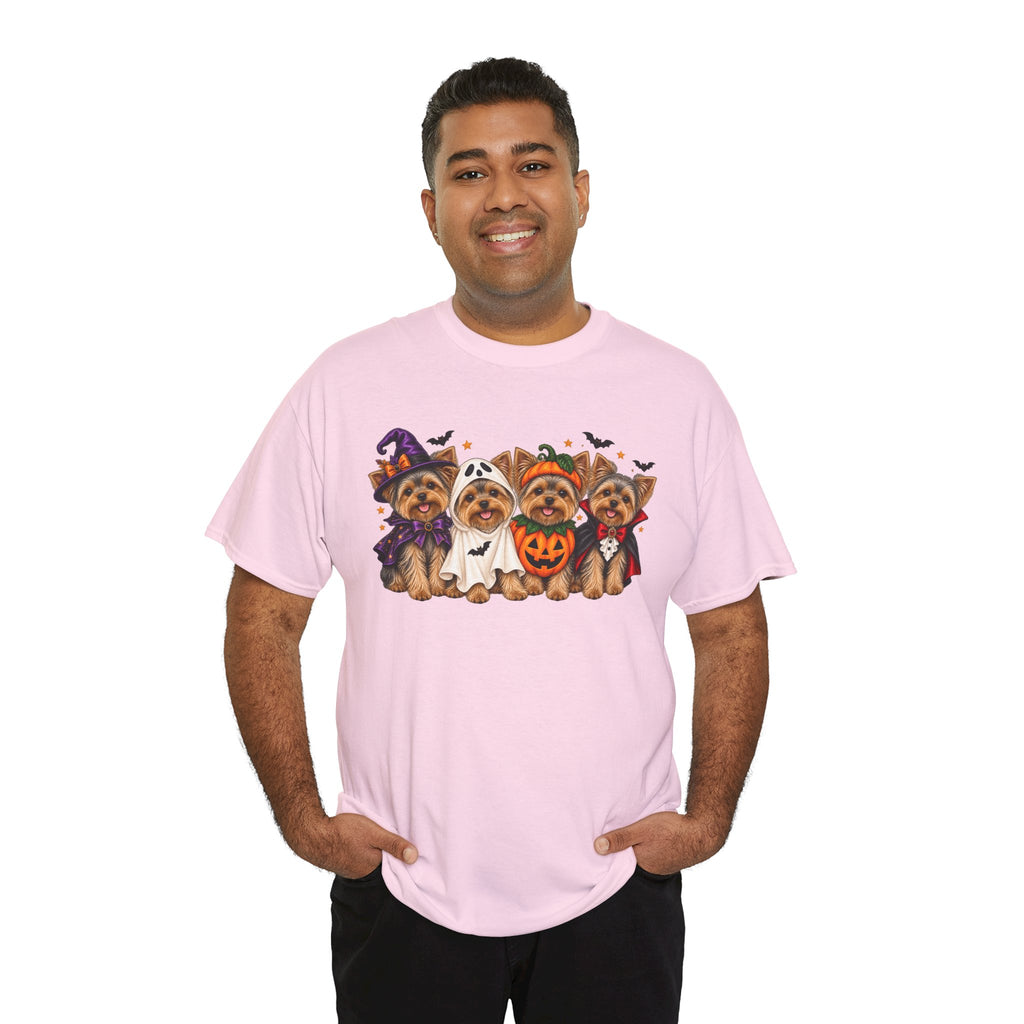 Halloween Yorkie T-Shirt — Cute Yorkies in Costumes (Pumpkin, Ghost, Witch, Vampire)