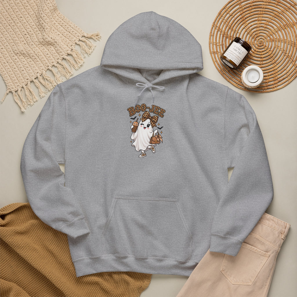 Leopard Bow Ghost Hoodie — Cute Halloween Pumpkin Sweatshirt