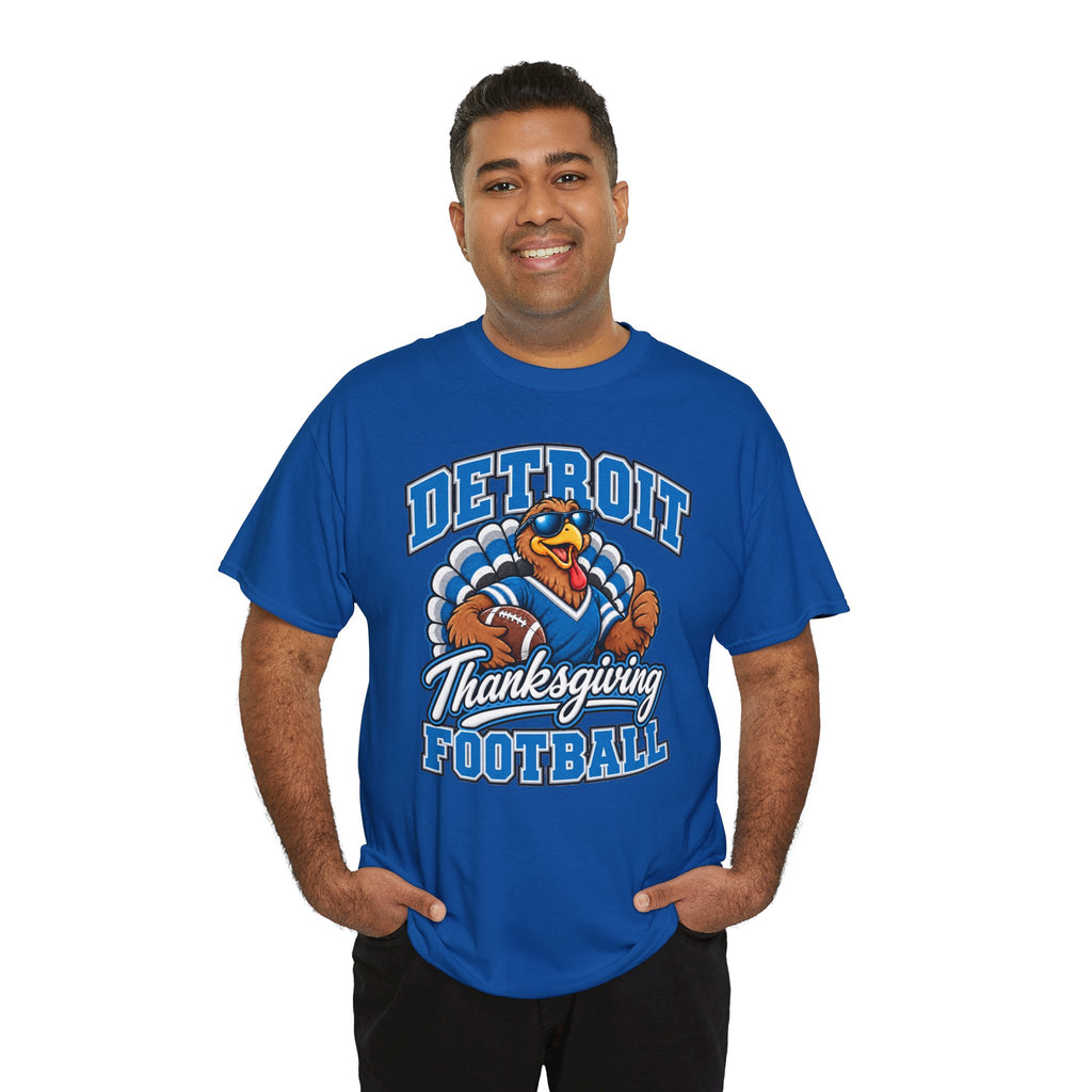 Detroit Thanksgiving Football Tee — Turkey Mascot Game Day Shirt