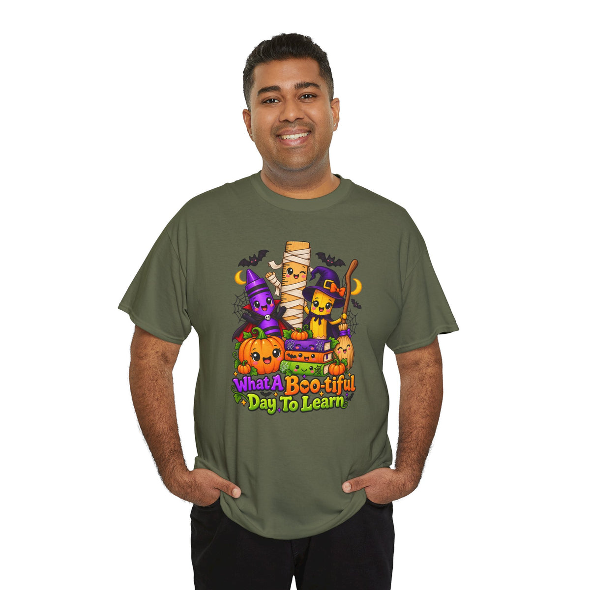 Halloween Teacher Tee — "What A Boo-tiful Day To Learn" Kids' Classroom Shirt