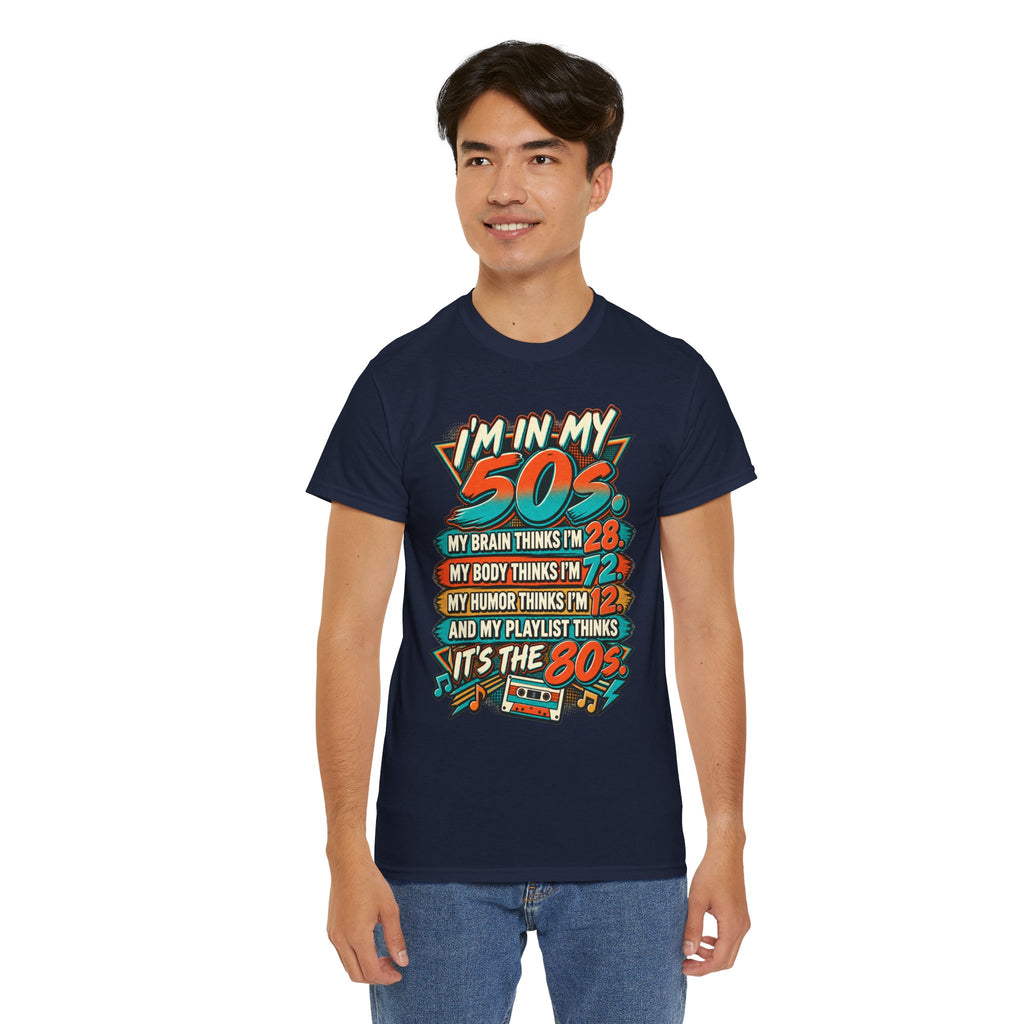 Retro 50s Birthday T‑Shirt — "I'm in My 50s" 80s Playlist Cassette Tee