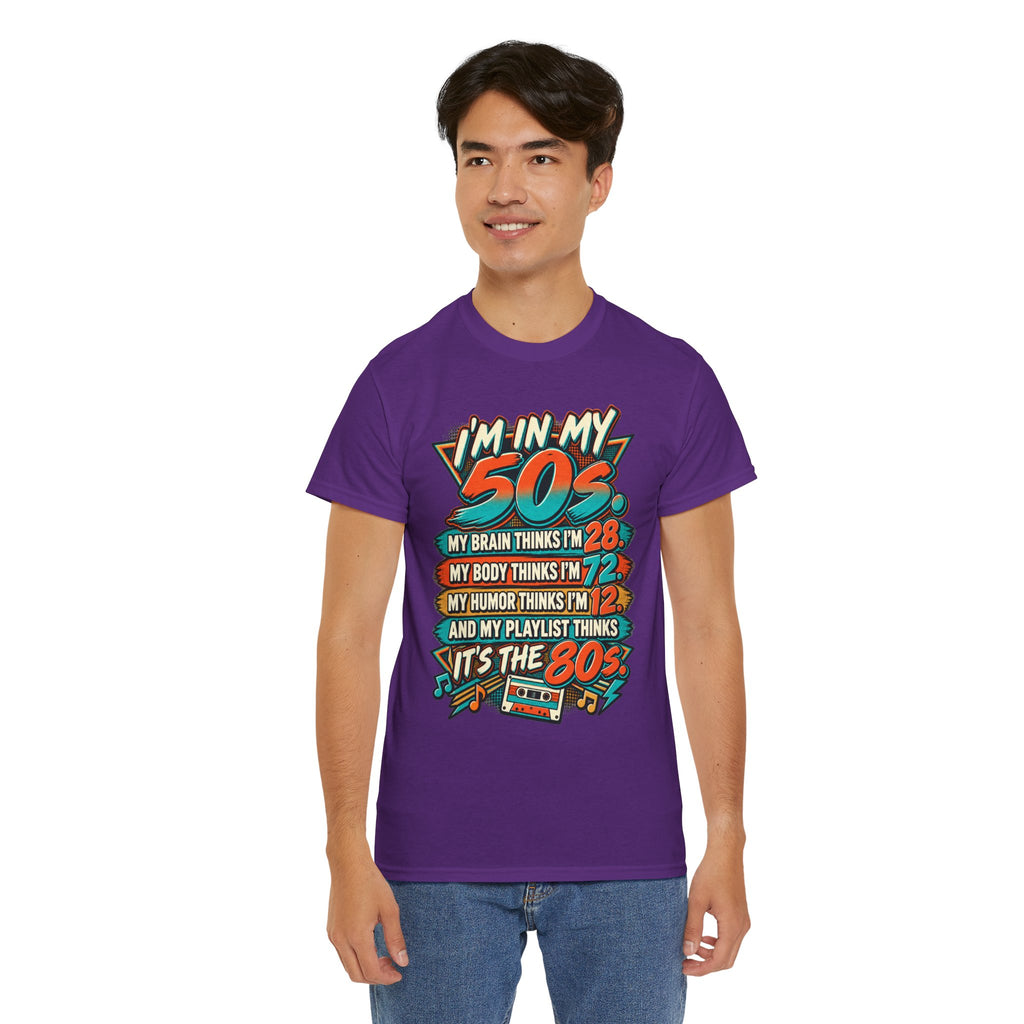 Retro 50s Birthday T‑Shirt — "I'm in My 50s" 80s Playlist Cassette Tee