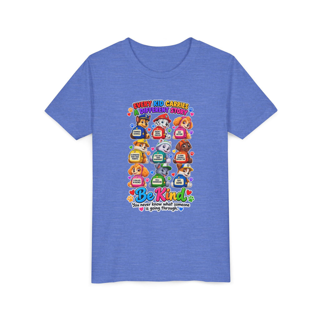Be Kind Youth Short Sleeve Tee – Colorful Cartoon Character Shirt