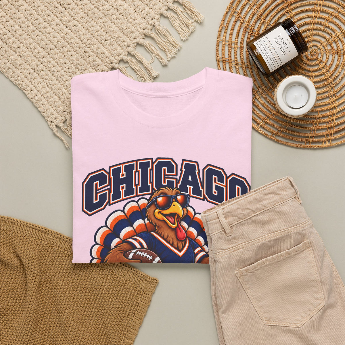 Chicago Thanksgiving Football T-Shirt — Turkey Mascot Game Day Tee