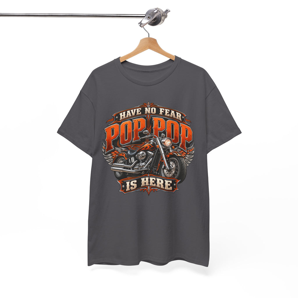 Pop Pop Is Here Motorcycle Dad T-Shirt