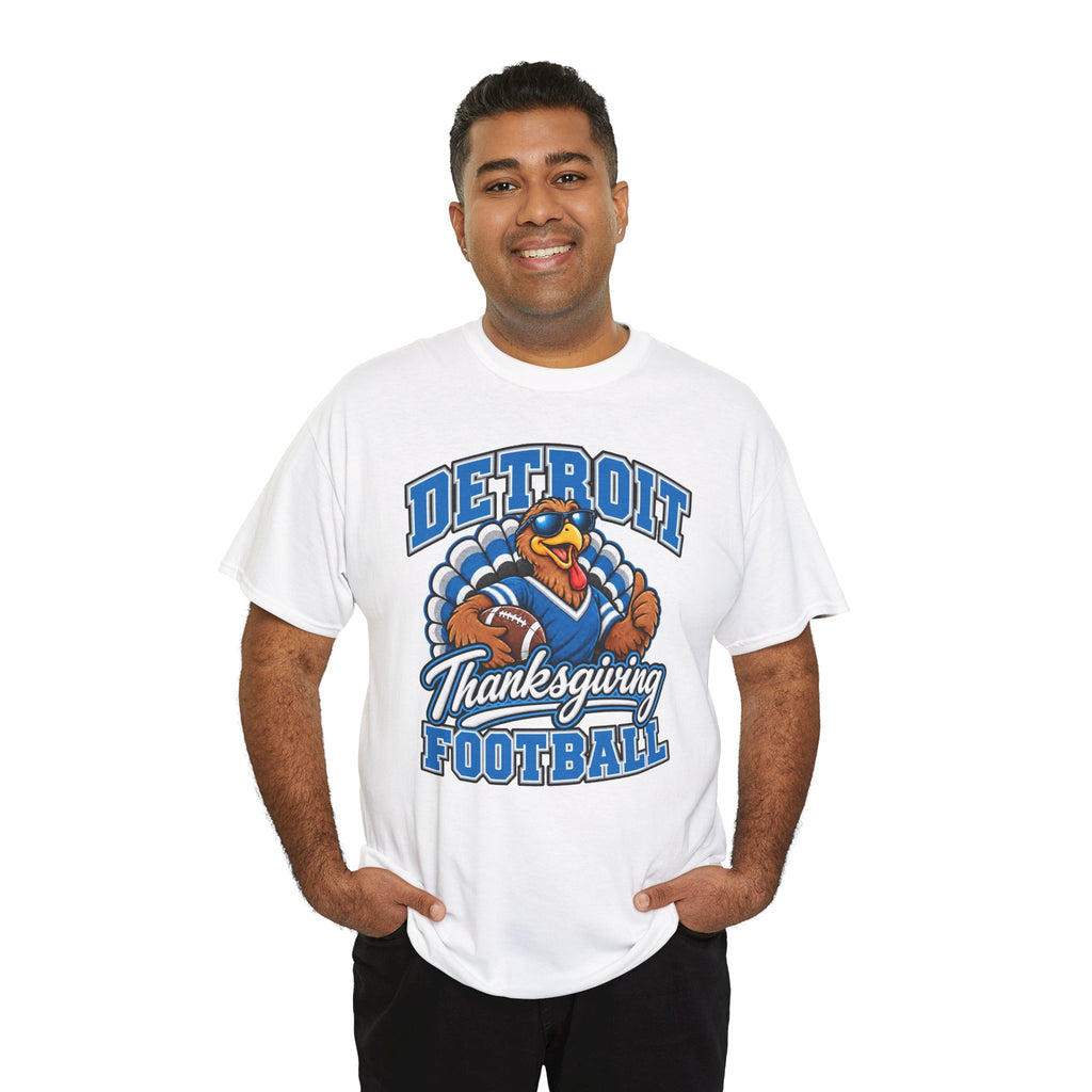 Detroit Thanksgiving Football Tee — Turkey Mascot Game Day Shirt