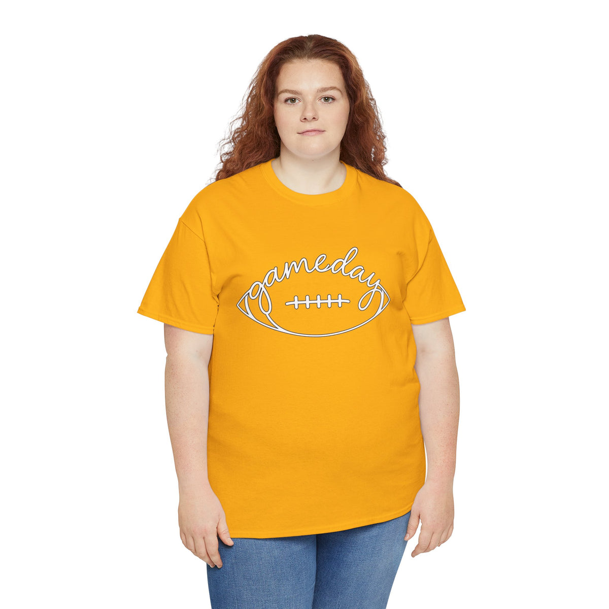 Gameday Football Tee — 'gameday' Script Football Graphic T-Shirt