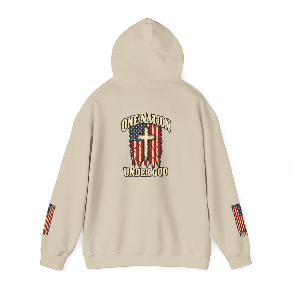 One Nation Under God Patriotic Cross Hoodie