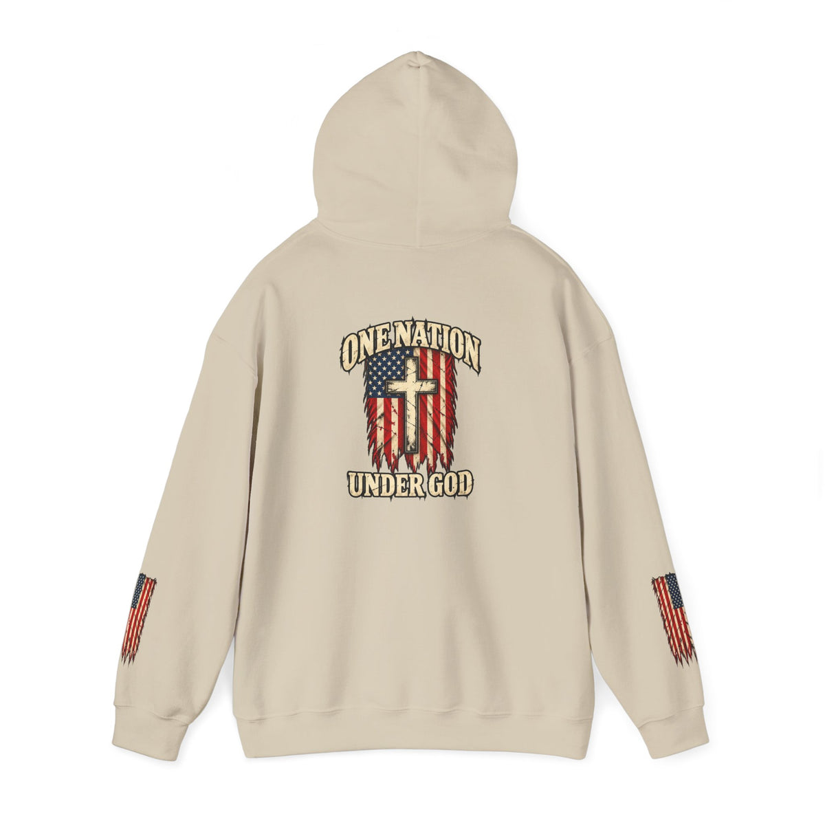 One Nation Under God Patriotic Cross Hoodie