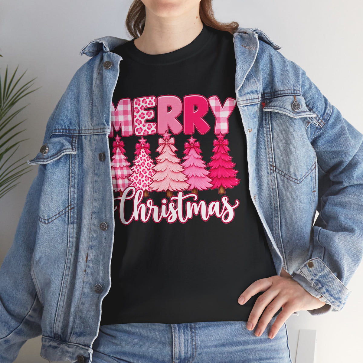 Merry Christmas Pink Christmas Tree T-Shirt