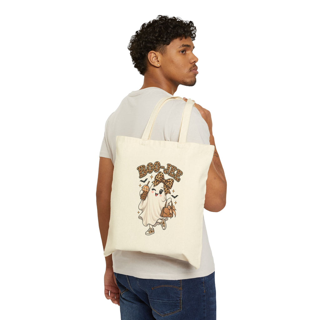 Boo-Yah Leopard Ghost Halloween Tote Bag