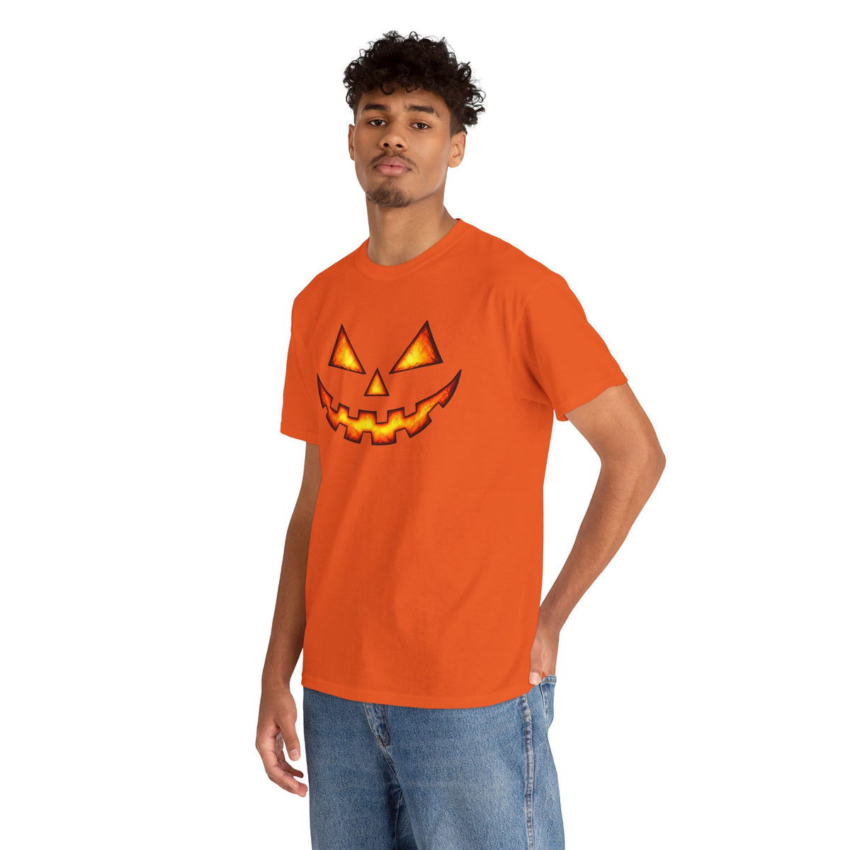 Jack-O'-Lantern Pumpkin Scary Face T-Shirt — Halloween Horror Costume Tee