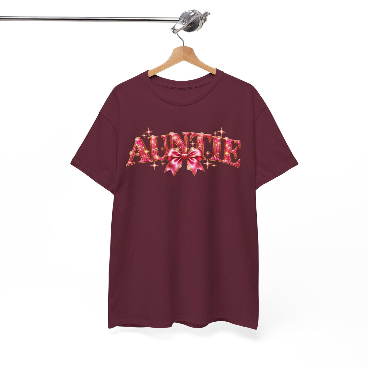 Auntie Graphic T-Shirt | Pink Bow Design