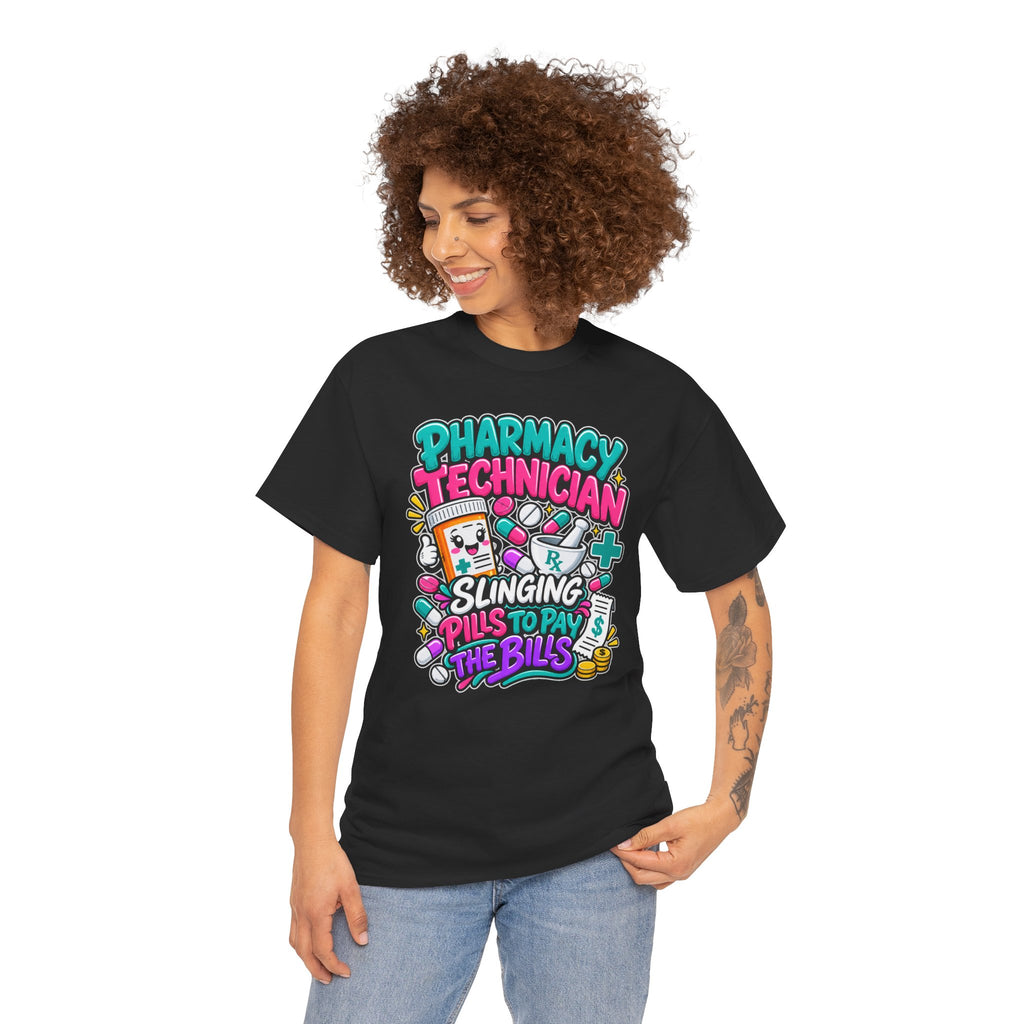 Pharmacy Technician T‑Shirt — "Slinging Pills to Pay the Bills" Graphic Tee