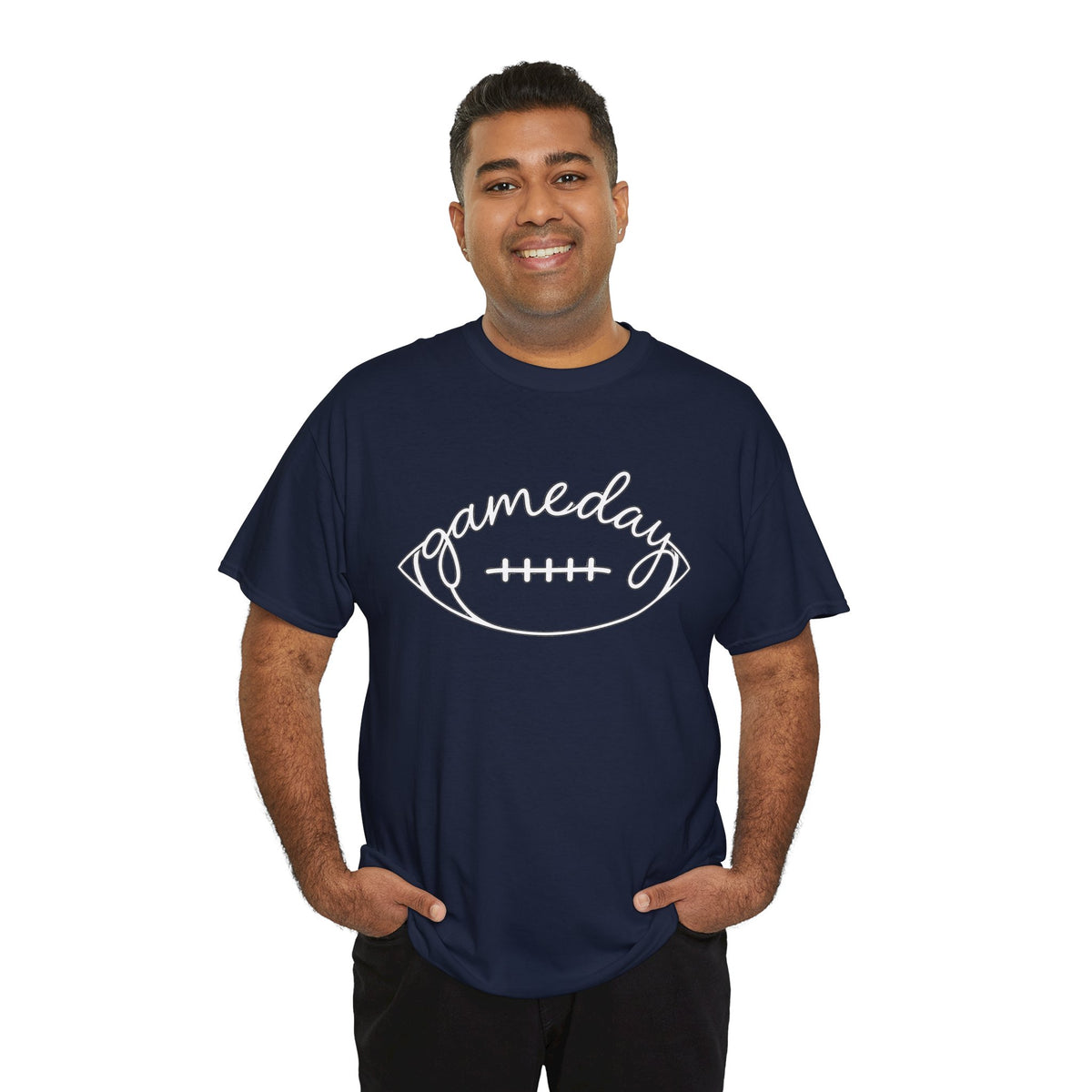 Gameday Football Tee — 'gameday' Script Football Graphic T-Shirt